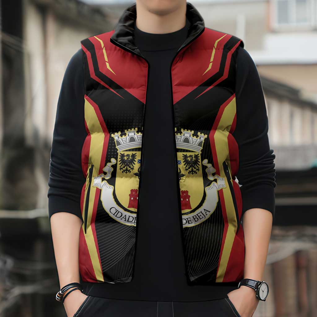 Personalized Beja Portugal Sleeveless Puffer Jacket Sporty Style - Wonder Print Shop