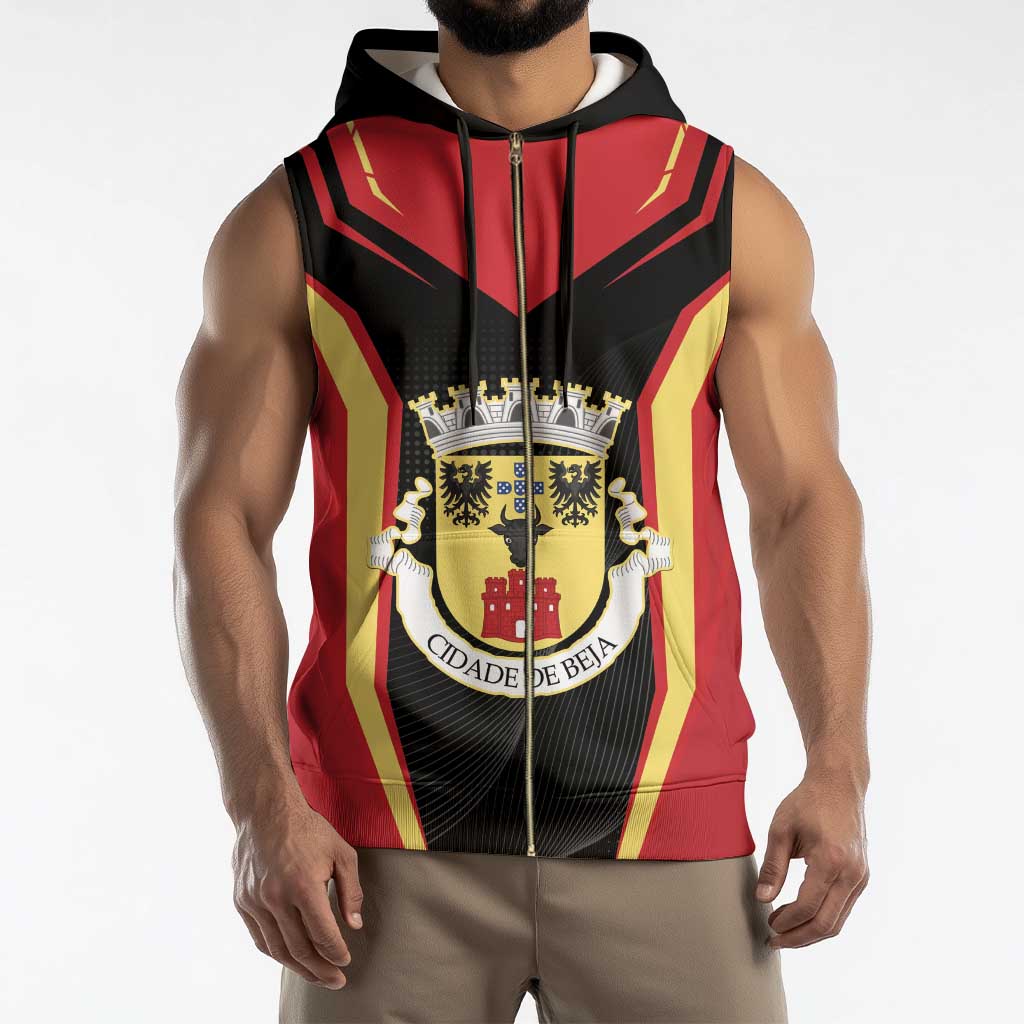 Personalized Beja Portugal Sleeveless Zip Hoodie Sporty Style - Wonder Print Shop