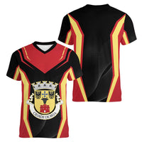 Personalized Beja Portugal Women V-Neck T-Shirt Sporty Style - Wonder Print Shop