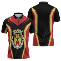 Personalized Beja Portugal Zipper Polo Shirt Sporty Style - Wonder Print Shop