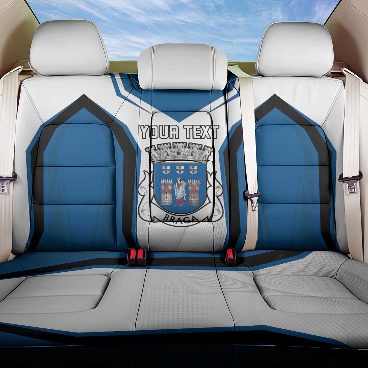 Personalized Braga Portugal Back Car Seat Cover Sporty Style - Wonder Print Shop