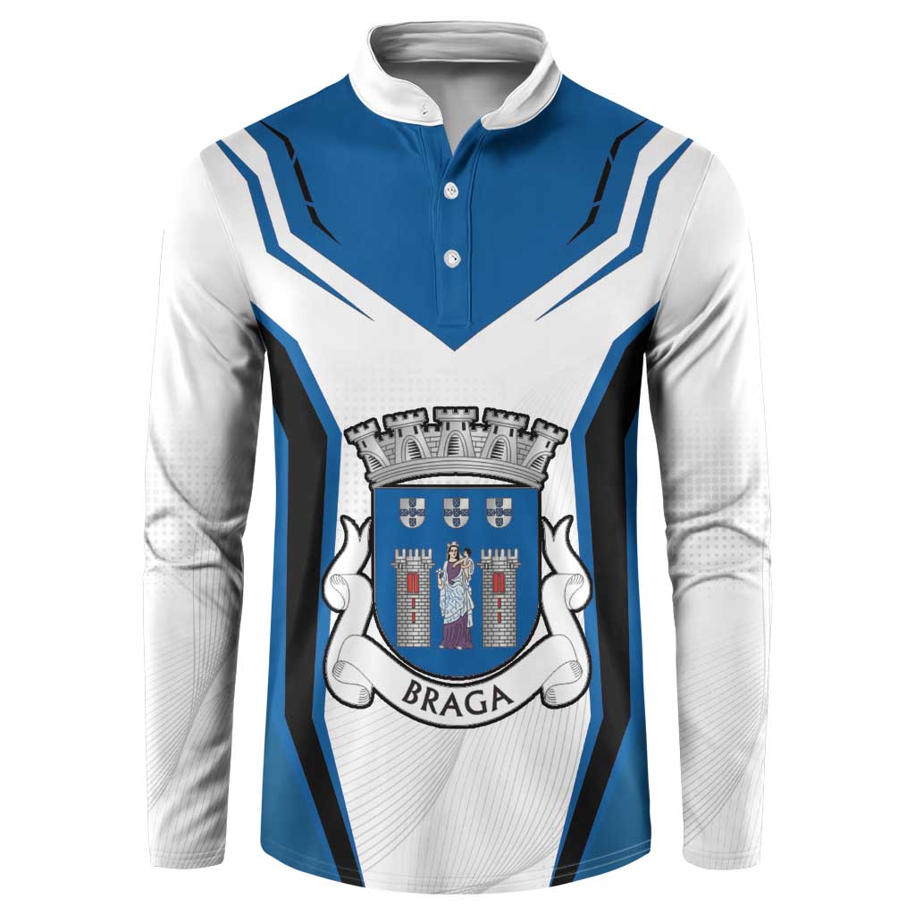 Personalized Braga Portugal Button Sweatshirt Sporty Style - Wonder Print Shop