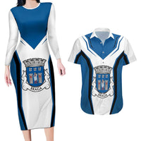 Personalized Braga Portugal Couples Matching Long Sleeve Bodycon Dress and Hawaiian Shirt Sporty Style - Wonder Print Shop