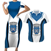 Personalized Braga Portugal Couples Matching Short Sleeve Bodycon Dress and Hawaiian Shirt Sporty Style - Wonder Print Shop
