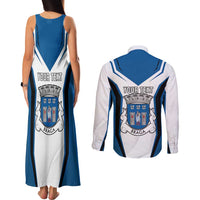 Personalized Braga Portugal Couples Matching Tank Maxi Dress and Long Sleeve Button Shirt Sporty Style - Wonder Print Shop