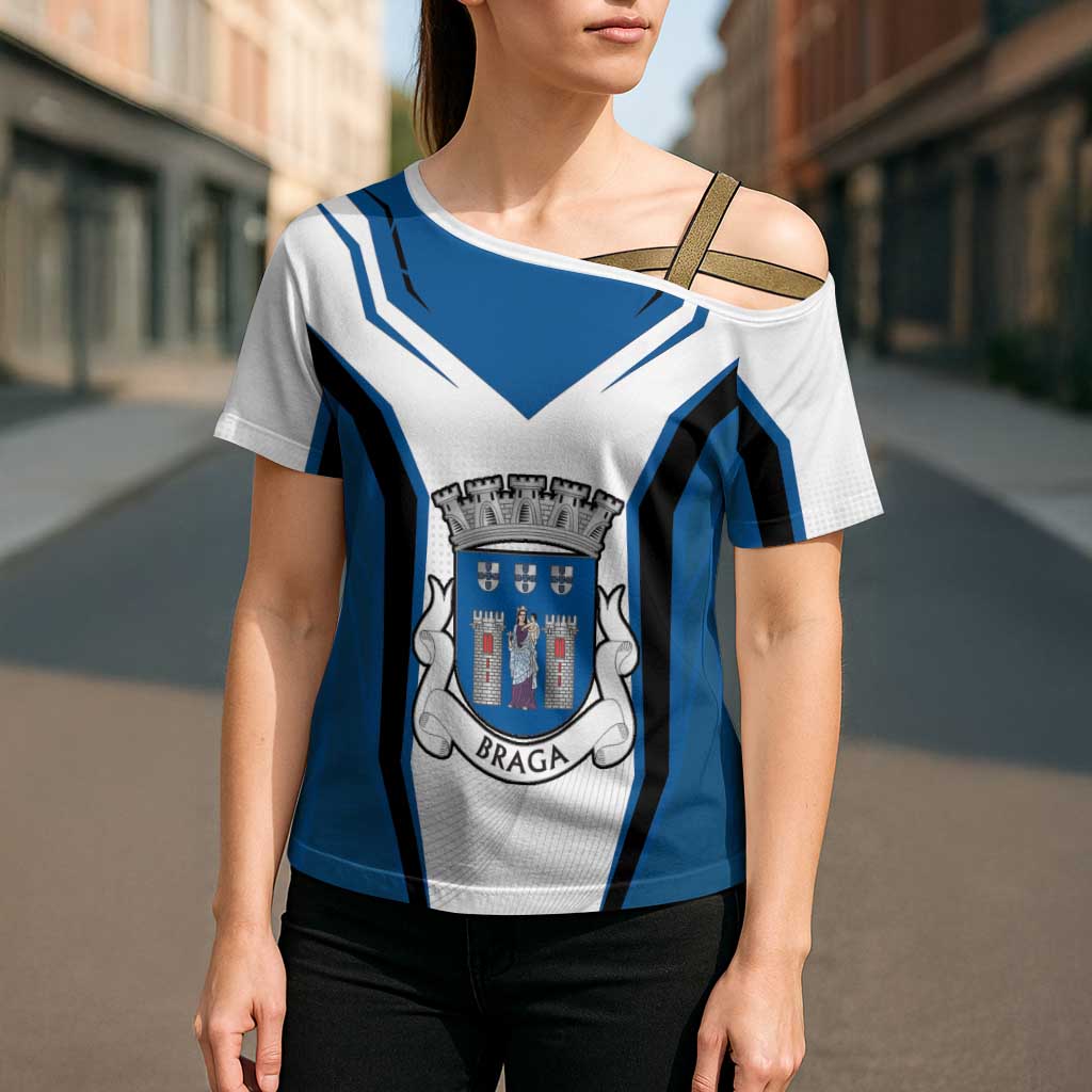 Personalized Braga Portugal Cross Shoulder Shirt Sporty Style - Wonder Print Shop