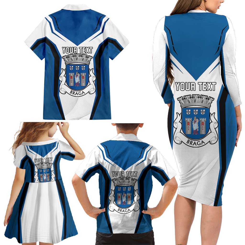 Personalized Braga Portugal Family Matching Long Sleeve Bodycon Dress and Hawaiian Shirt Sporty Style - Wonder Print Shop