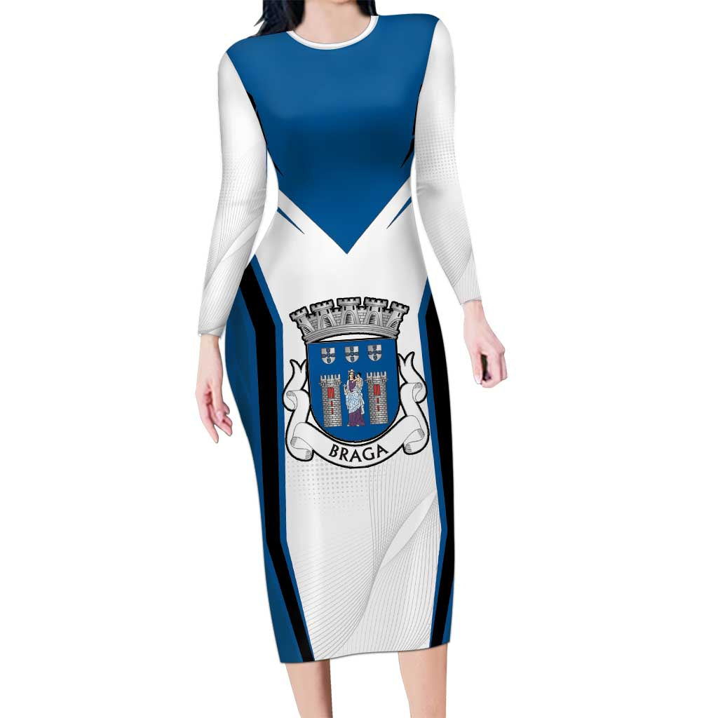 Personalized Braga Portugal Family Matching Long Sleeve Bodycon Dress and Hawaiian Shirt Sporty Style - Wonder Print Shop