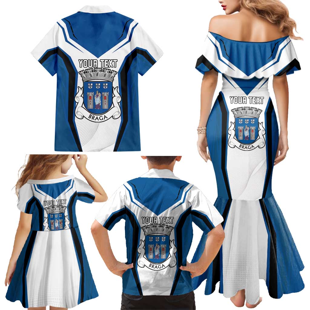 Personalized Braga Portugal Family Matching Mermaid Dress and Hawaiian Shirt Sporty Style - Wonder Print Shop