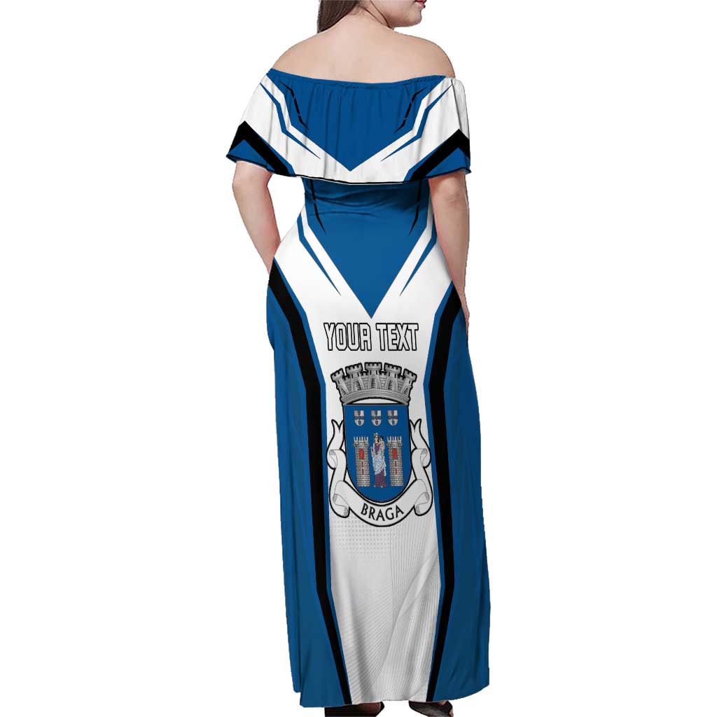 Personalized Braga Portugal Family Matching Off Shoulder Maxi Dress and Hawaiian Shirt Sporty Style - Wonder Print Shop