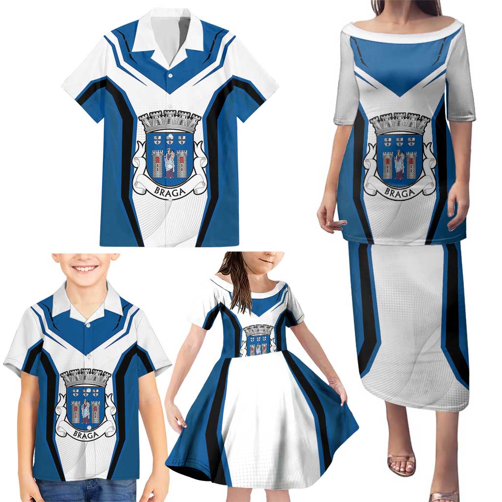 Personalized Braga Portugal Family Matching Puletasi and Hawaiian Shirt Sporty Style - Wonder Print Shop