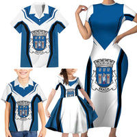 Personalized Braga Portugal Family Matching Short Sleeve Bodycon Dress and Hawaiian Shirt Sporty Style - Wonder Print Shop