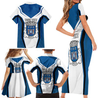 Personalized Braga Portugal Family Matching Short Sleeve Bodycon Dress and Hawaiian Shirt Sporty Style - Wonder Print Shop