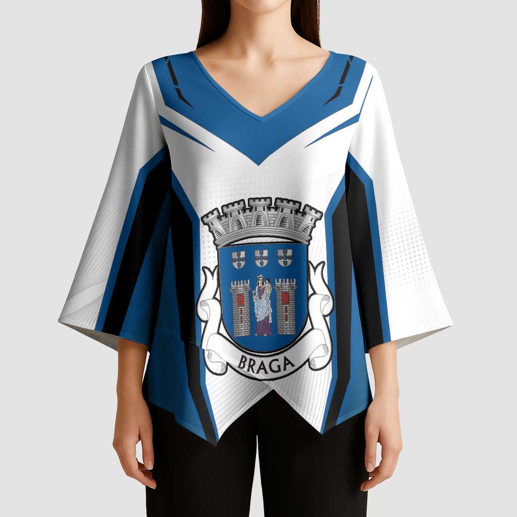 Personalized Braga Portugal Kimono Sleeve Blouse Sporty Style - Wonder Print Shop