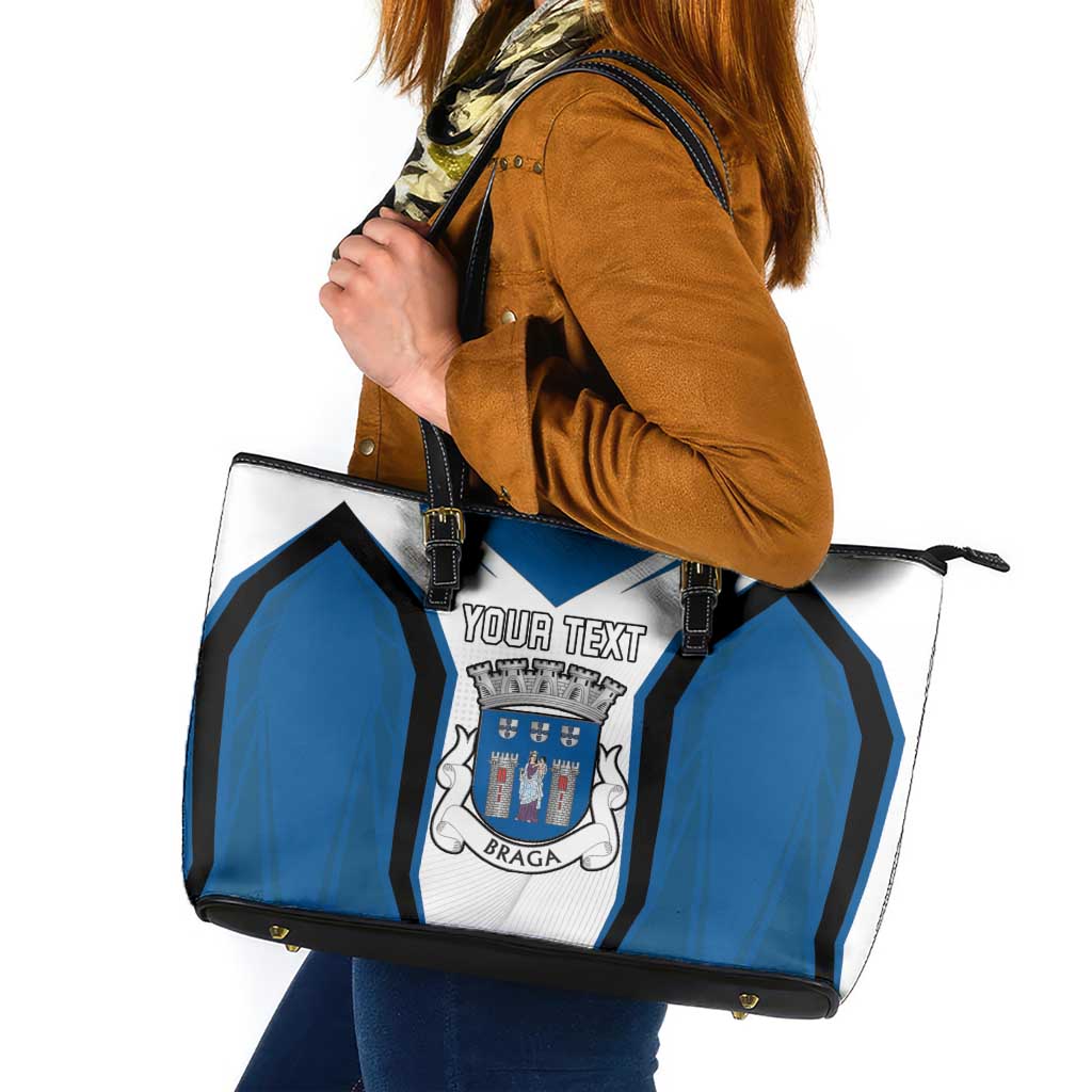 Personalized Braga Portugal Leather Tote Bag Sporty Style - Wonder Print Shop