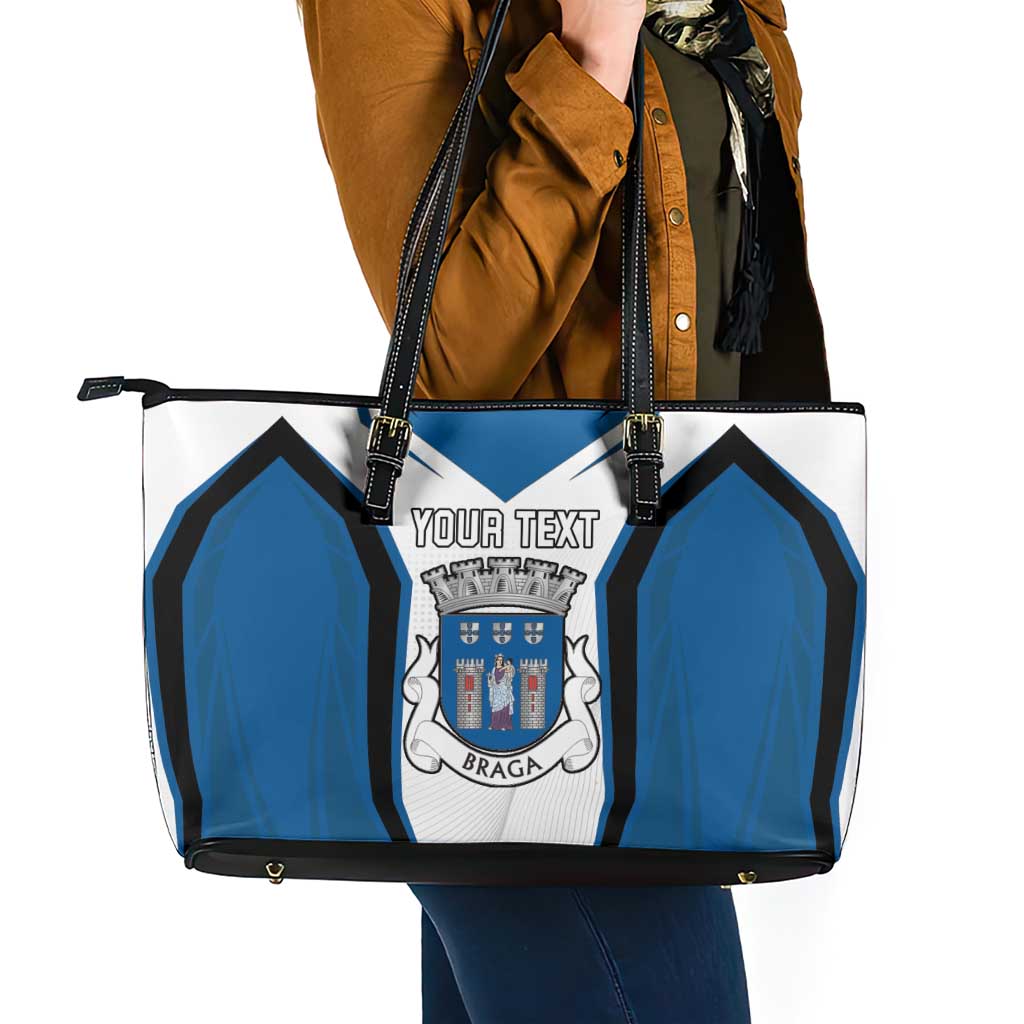 Personalized Braga Portugal Leather Tote Bag Sporty Style - Wonder Print Shop