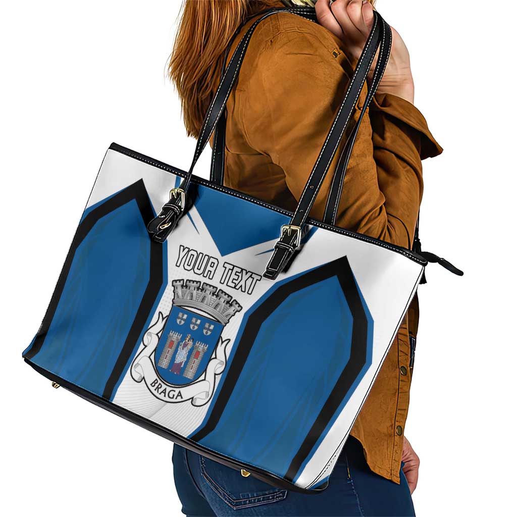 Personalized Braga Portugal Leather Tote Bag Sporty Style - Wonder Print Shop