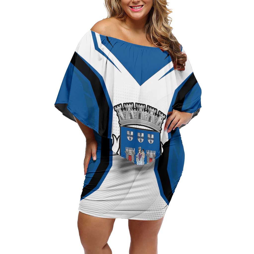 Personalized Braga Portugal Off Shoulder Short Dress Sporty Style - Wonder Print Shop