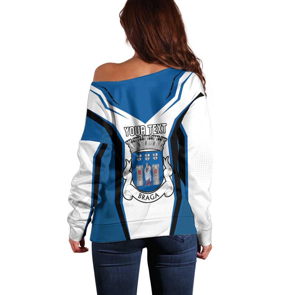 Personalized Braga Portugal Off Shoulder Sweater Sporty Style - Wonder Print Shop