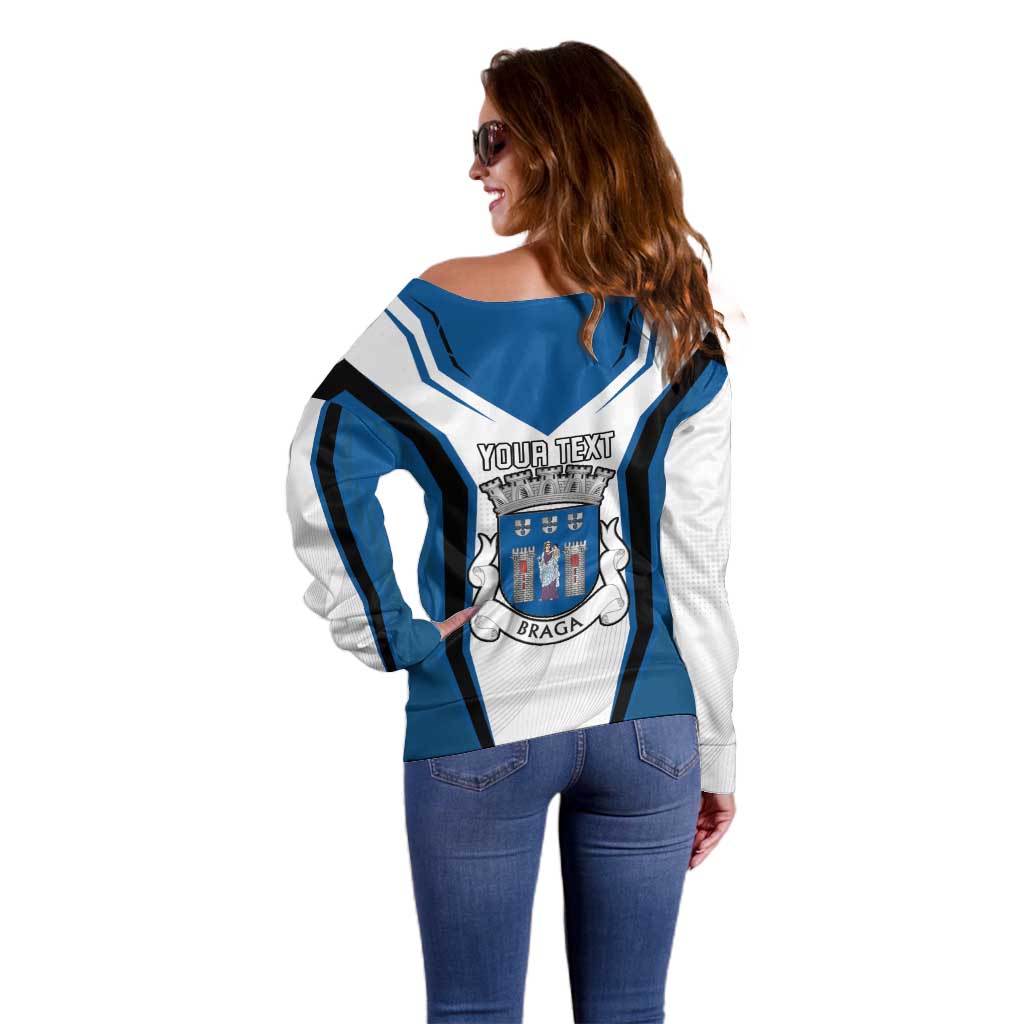 Personalized Braga Portugal Off Shoulder Sweater Sporty Style - Wonder Print Shop