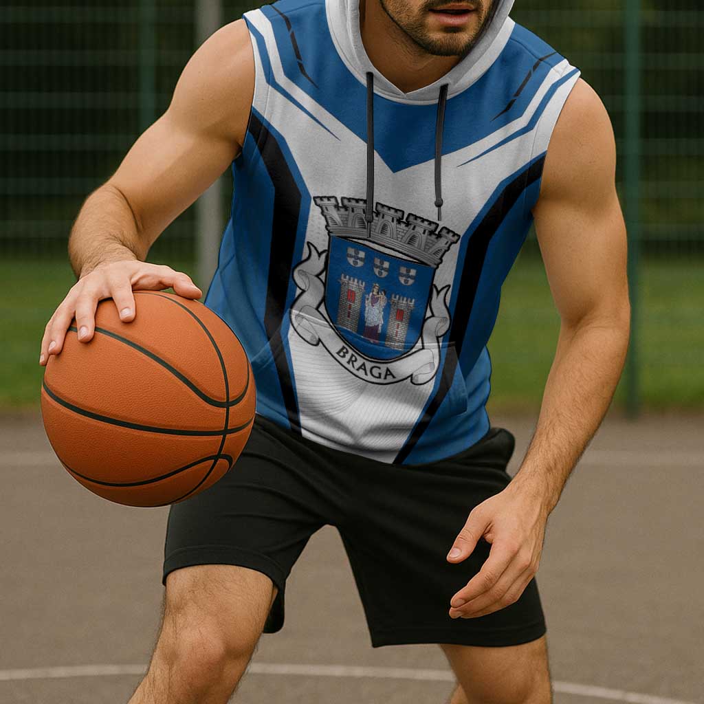 Personalized Braga Portugal Sleeveless Hoodie Sporty Style - Wonder Print Shop