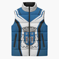 Personalized Braga Portugal Sleeveless Puffer Jacket Sporty Style - Wonder Print Shop