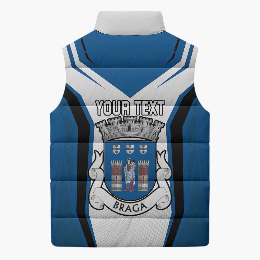Personalized Braga Portugal Sleeveless Puffer Jacket Sporty Style - Wonder Print Shop
