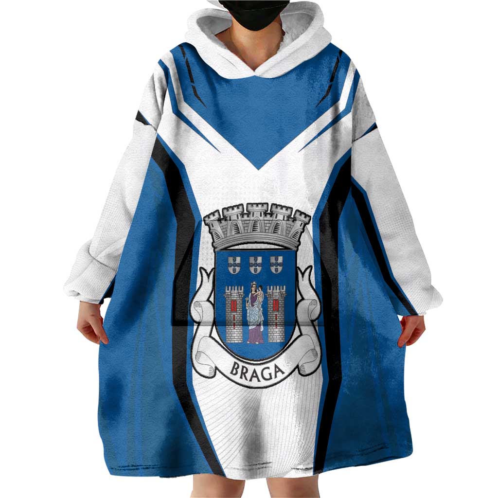Personalized Braga Portugal Wearable Blanket Hoodie Sporty Style - Wonder Print Shop
