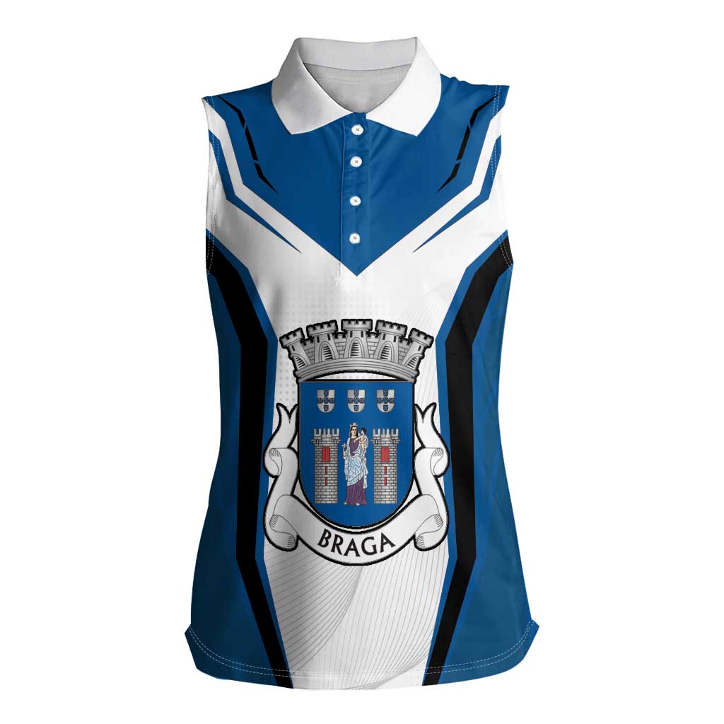 Personalized Braga Portugal Women Sleeveless Polo Shirt Sporty Style - Wonder Print Shop