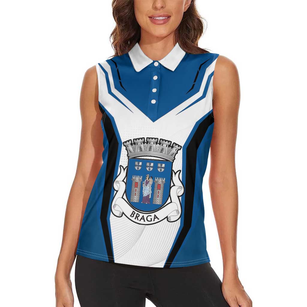 Personalized Braga Portugal Women Sleeveless Polo Shirt Sporty Style - Wonder Print Shop
