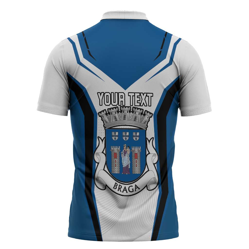 Personalized Braga Portugal Zipper Polo Shirt Sporty Style - Wonder Print Shop