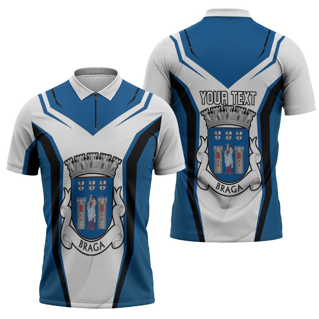 Personalized Braga Portugal Zipper Polo Shirt Sporty Style - Wonder Print Shop