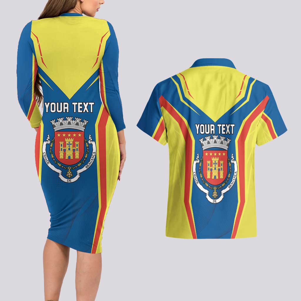 Personalized Braganca Portugal Couples Matching Long Sleeve Bodycon Dress and Hawaiian Shirt Sporty Style - Wonder Print Shop