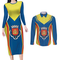 Personalized Braganca Portugal Couples Matching Long Sleeve Bodycon Dress and Long Sleeve Button Shirt Sporty Style - Wonder Print Shop
