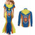 Personalized Braganca Portugal Couples Matching Mermaid Dress and Long Sleeve Button Shirt Sporty Style - Wonder Print Shop