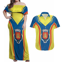 Personalized Braganca Portugal Couples Matching Off Shoulder Maxi Dress and Hawaiian Shirt Sporty Style - Wonder Print Shop