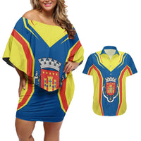 Personalized Braganca Portugal Couples Matching Off Shoulder Short Dress and Hawaiian Shirt Sporty Style - Wonder Print Shop