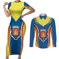 Personalized Braganca Portugal Couples Matching Short Sleeve Bodycon Dress and Long Sleeve Button Shirt Sporty Style - Wonder Print Shop