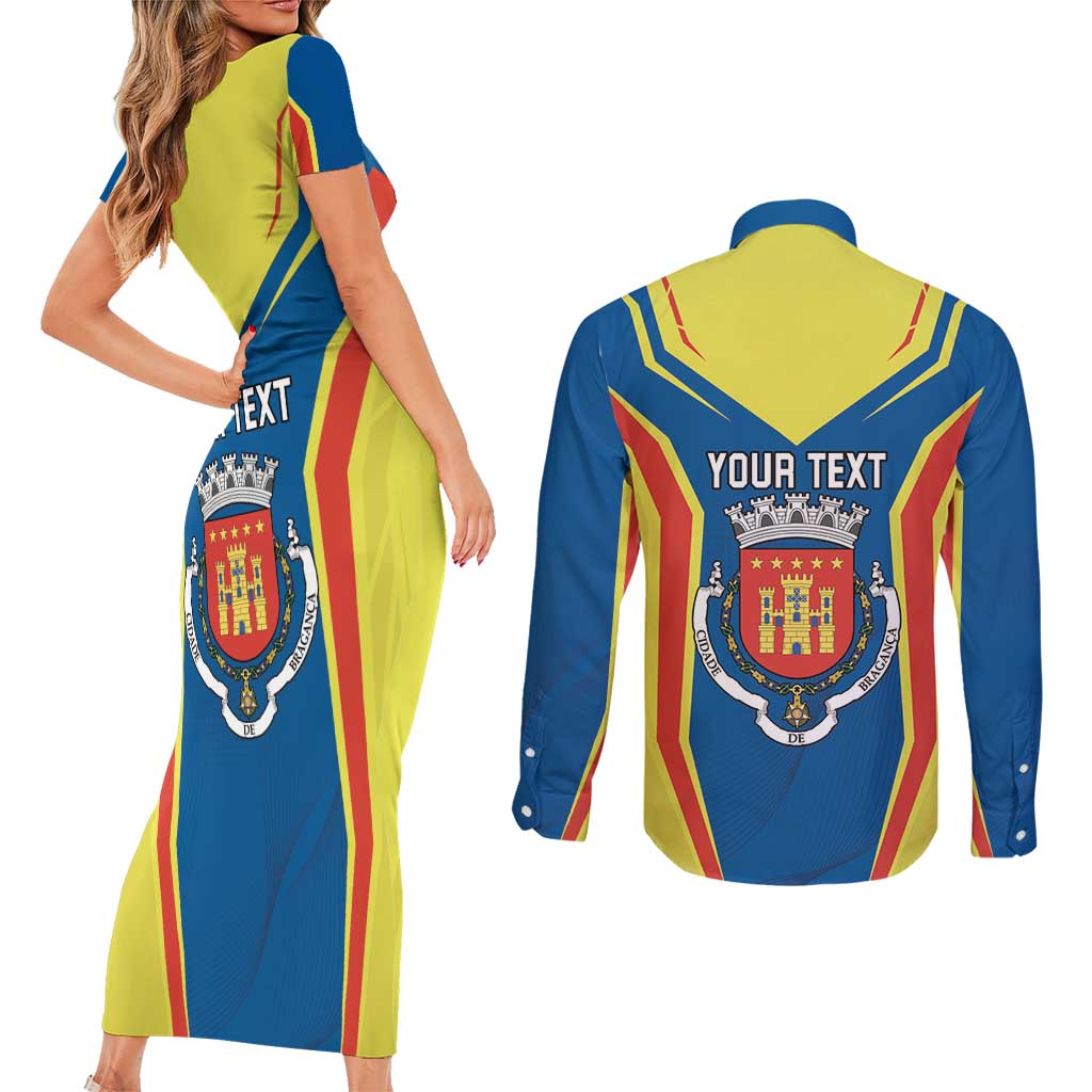 Personalized Braganca Portugal Couples Matching Short Sleeve Bodycon Dress and Long Sleeve Button Shirt Sporty Style - Wonder Print Shop