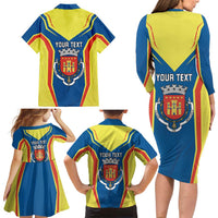 Personalized Braganca Portugal Family Matching Long Sleeve Bodycon Dress and Hawaiian Shirt Sporty Style - Wonder Print Shop