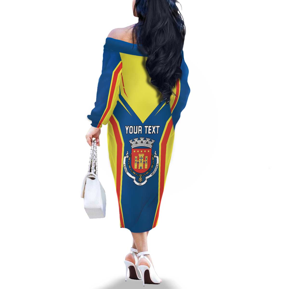 Personalized Braganca Portugal Family Matching Off The Shoulder Long Sleeve Dress and Hawaiian Shirt Sporty Style - Wonder Print Shop