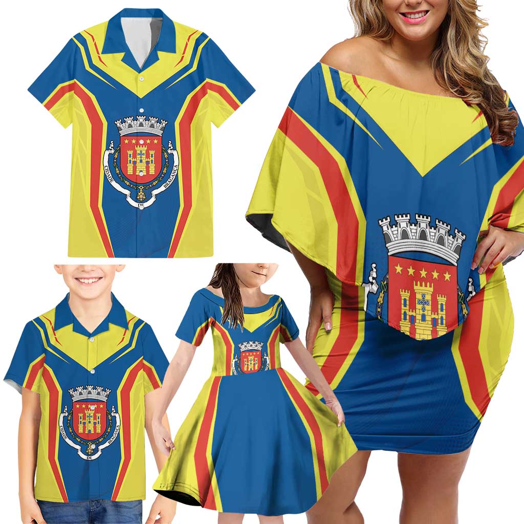 Personalized Braganca Portugal Family Matching Off Shoulder Short Dress and Hawaiian Shirt Sporty Style - Wonder Print Shop