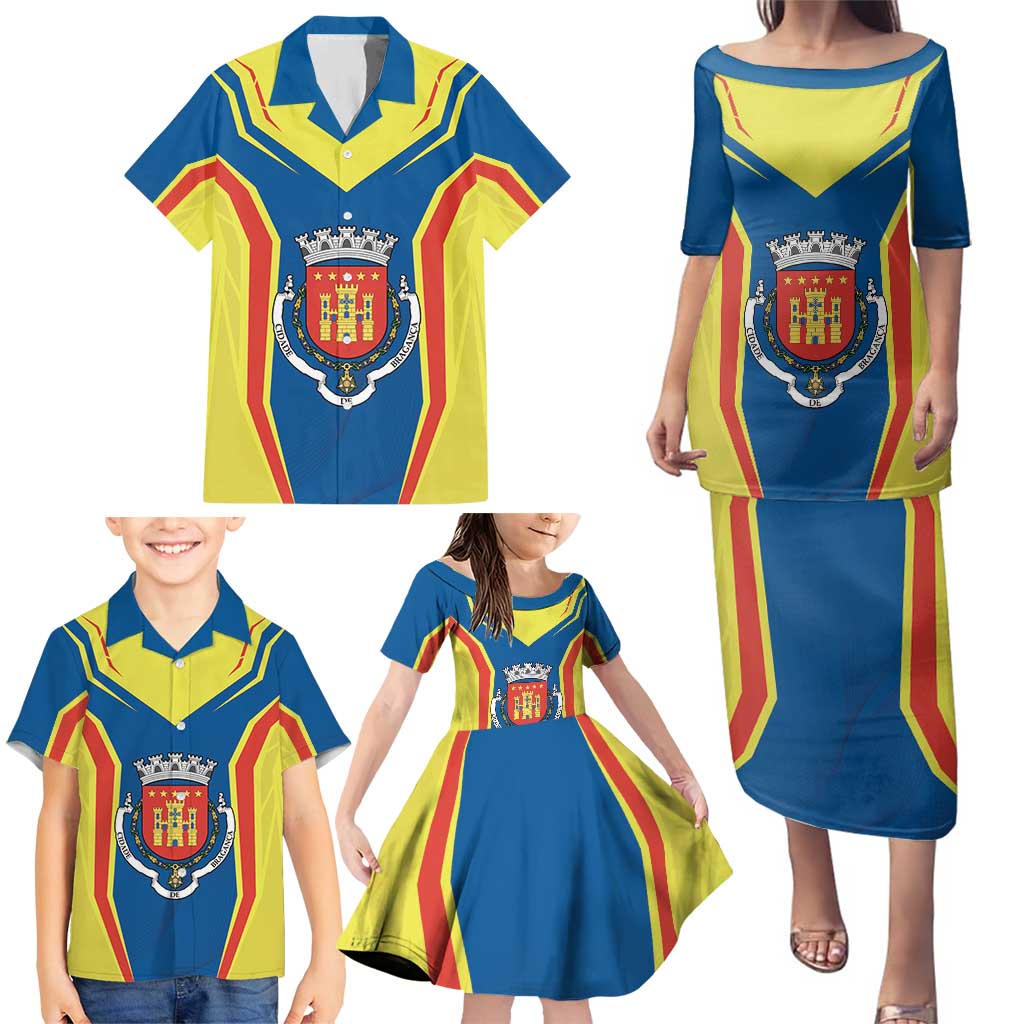Personalized Braganca Portugal Family Matching Puletasi and Hawaiian Shirt Sporty Style - Wonder Print Shop