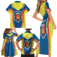 Personalized Braganca Portugal Family Matching Short Sleeve Bodycon Dress and Hawaiian Shirt Sporty Style - Wonder Print Shop