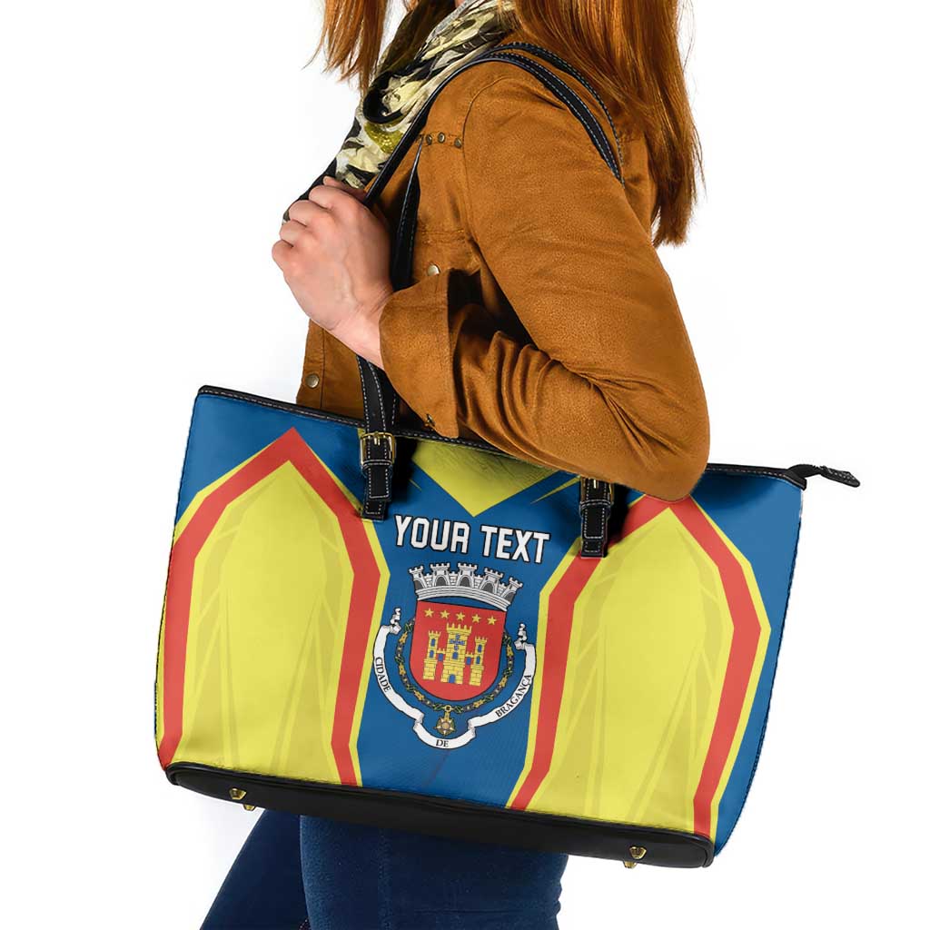 Personalized Braganca Portugal Leather Tote Bag Sporty Style - Wonder Print Shop