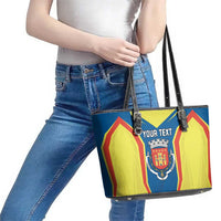 Personalized Braganca Portugal Leather Tote Bag Sporty Style - Wonder Print Shop