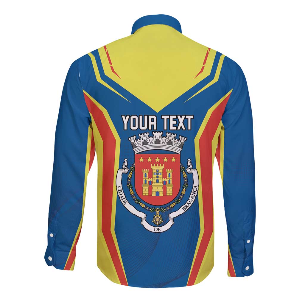 Personalized Braganca Portugal Long Sleeve Button Shirt Sporty Style - Wonder Print Shop