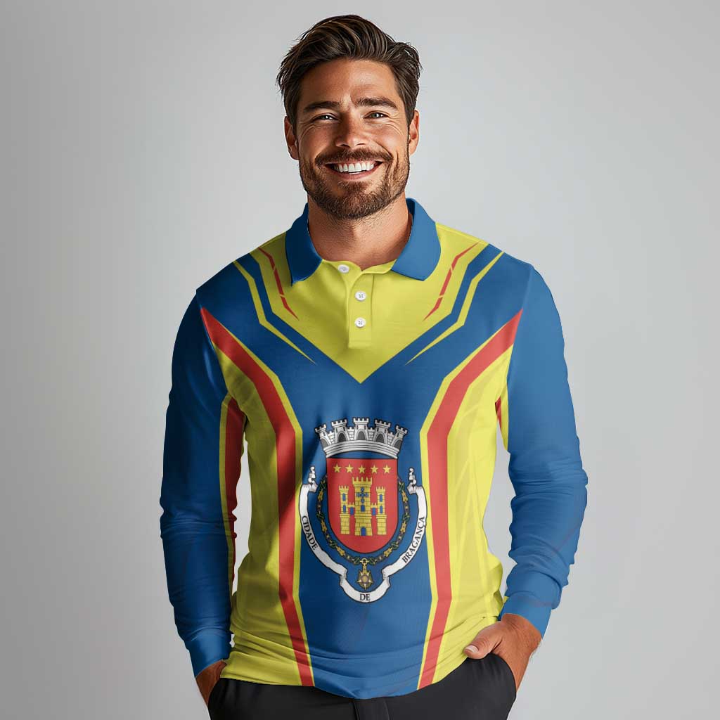 Personalized Braganca Portugal Long Sleeve Polo Shirt Sporty Style - Wonder Print Shop
