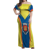 Personalized Braganca Portugal Off Shoulder Maxi Dress Sporty Style - Wonder Print Shop