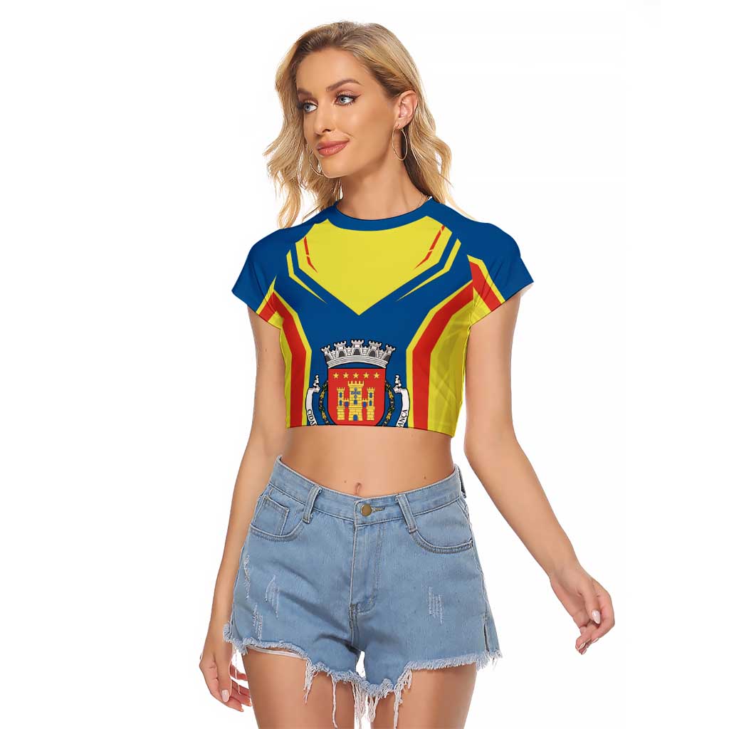 Personalized Braganca Portugal Raglan Cropped T Shirt Sporty Style - Wonder Print Shop